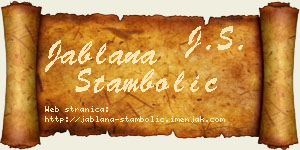 Jablana Stambolić vizit kartica